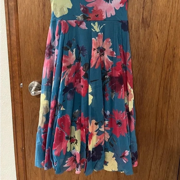 Weston Wear Teal and Floral Mini Dress - Picture 2 of 5